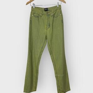 BDG Slim Straight Mom Jeans I Size 25 I Green Denim High Rise Ankle Grunge Punk